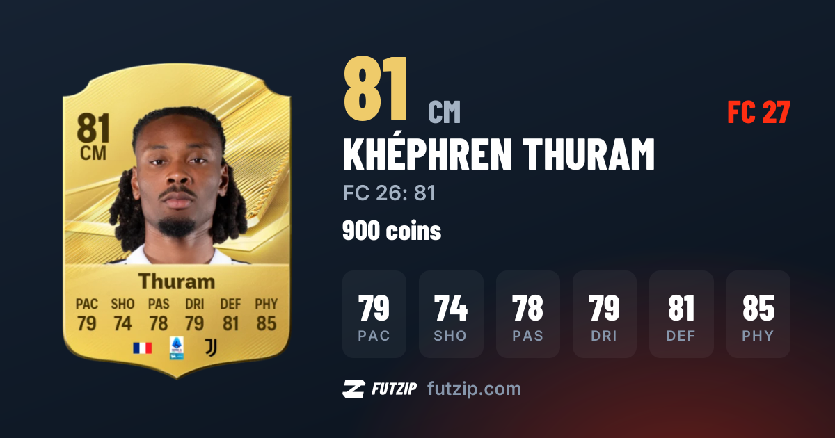 Khéphren Thuram EA FC 27 — 81 price & stats · FUTZIP