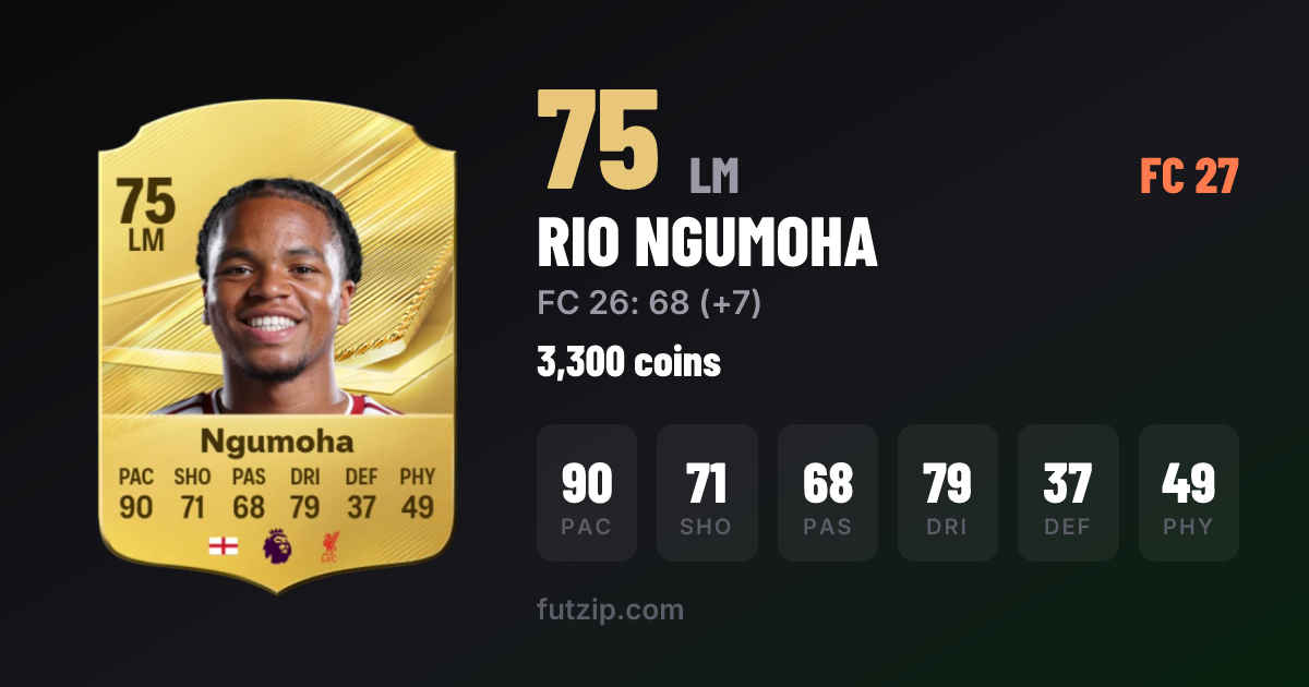 Rio Ngumoha EA FC 27 — 75 price & stats · FUTZIP